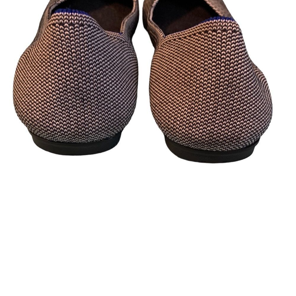Rothy’s Grey & White Birdseye Classic Ballet Round Toe Shoe Flat Knit Size 8 - Picture 7 of 8